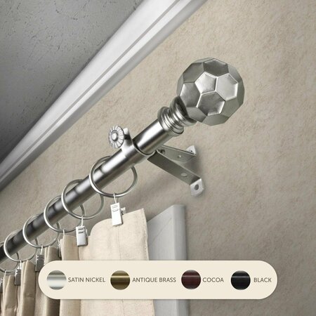KD ENCIMERA 0.8125 in. Remi Curtain Rod with 28 to 48 in. Extension, Satin Nickel KD3733687